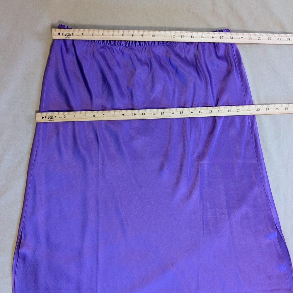 J. Crew Luster Crepe Maxi Skirt Side Slits | Purple | NWT | XL - Picture 5 of 8